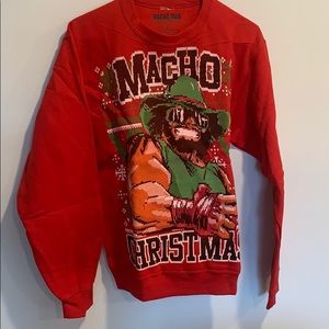 Macho Man Christmas Sweater Small New